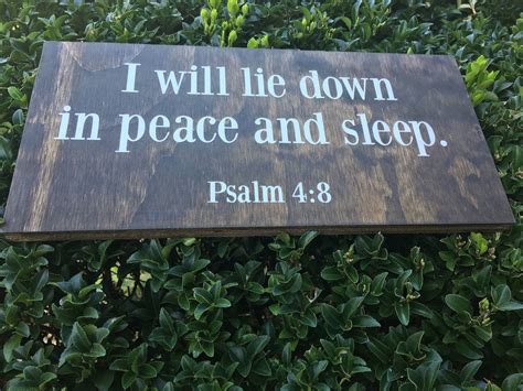 I Will Lie Down In Peace And Sleep Psalm 48 Wood Sign Hand Painted