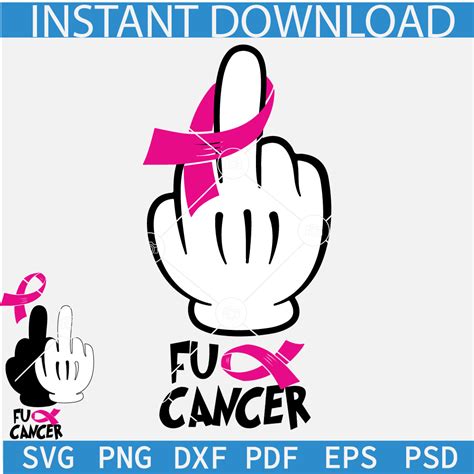 Mickey Hand Fuck Cancer SVG Disney Middle Finger Fuck Cancer SVG Cancer Awareness Disney SVG
