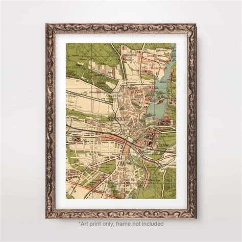 BERLIN SPANDAU MAP Art Print Chart Vintage Antique Germany - Etsy