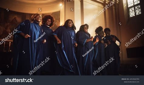 Black Christian Gospel Singers Church Clapping Stock Photo