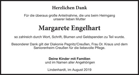 Traueranzeigen Von Margarethe Engelhart Nordbayerischer Kurier