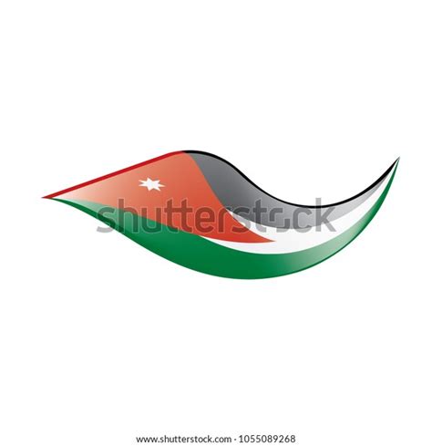 Jordan Flag Vector Illustration On White Stock Vector Royalty Free 1055089268 Shutterstock