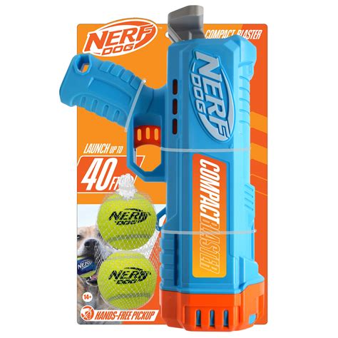 Nerf Dog Compact Blaster, 12-inch Tennis Ball Launcher for Dogs ...