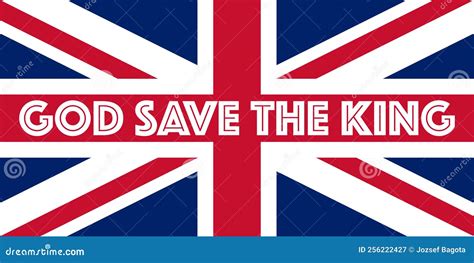 God Save The King Typography On British Flag Design For Occasion Of