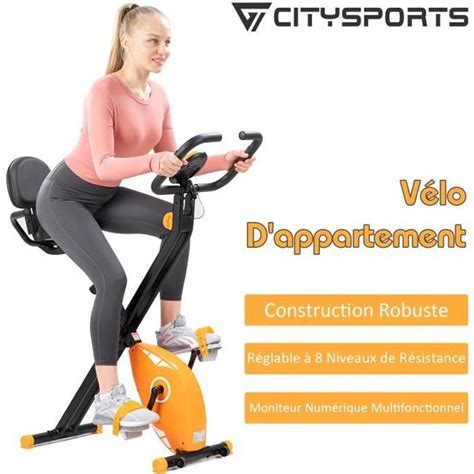 CITYSPORTS Vélo dappartement pliable vélo d exercice avec écran LCD