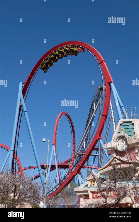 Dragon Khan Roller Coaster At Port Aventura World Spain Stock Photo