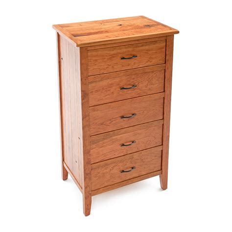 Denver 5 Drawer Lingerie Chest Solid Cherry Wood The Refuge Lifestyle