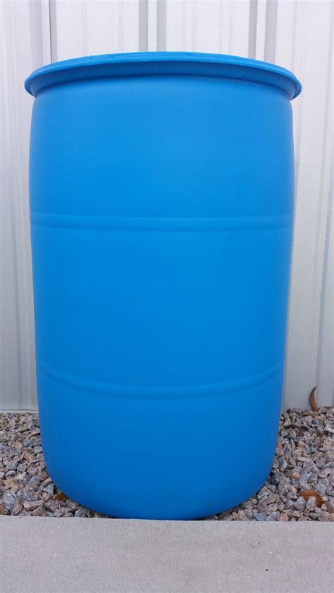 55-gallon reconditioned drum (blue) | Rain barrel, 55 gallon plastic ...