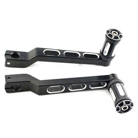 Black CNC Edge Cut Heel Toe Shift Lever W Shifter Peg For Harley