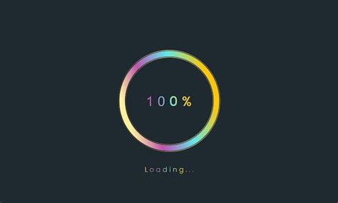 Premium Vector 100 Percent Rainbow Loading Bar Uploading Bar For User