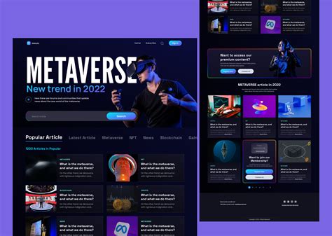 Metaverse Article & Blog web Design :: Behance