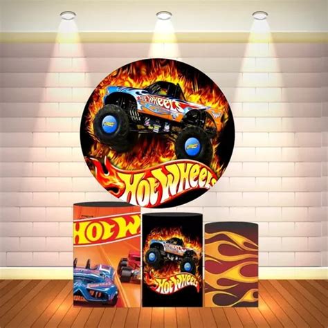 Painel Capas De Cilindros Em Lona Hot Wheels Pe As Parcelamento Sem Juros