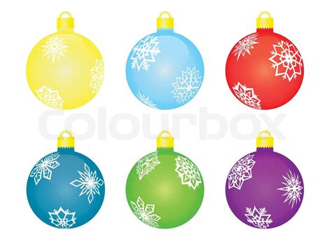 Set Christbaumkugeln Vektor Illustration Stock Vektor Colourbox