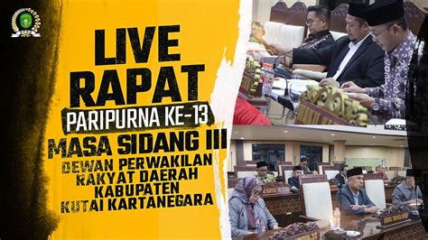 Live Rapat Paripurna Ke Masa Sidang Iii Dprd Kutai Kartanegara