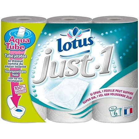 Lotus Just 1 papier toilette hygiénique Aquatube 5 épaisseurs 12