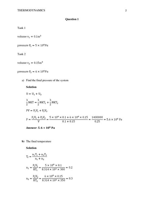 Solution Thermodynamics Assignment Studypool