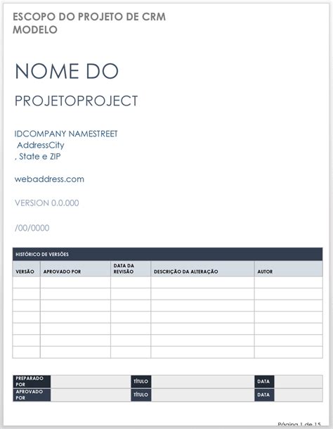 Escopo De Projeto Modelo Word