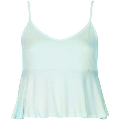 Topshop Peplum Cami 10 Liked On Polyvore Featuring Tops Crop Top