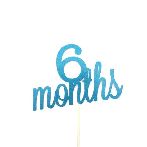 Gold Glitter 6 Months Birthday Cake Topper Half Birthday Cake Topper