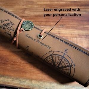 Personalized Leather Pu Pencil Roll Up Case Paint Brush Case