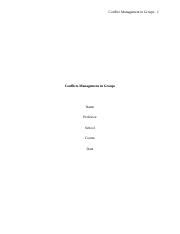 Conflicts Management In Groups Edited Docx Conflict Management In