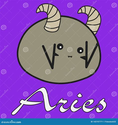 Aries De La Muestra Del Zodiaco Del Conejito En Un Estilo De La