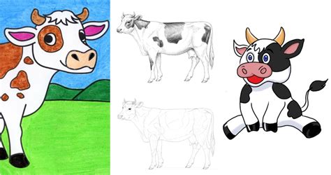 25 Easy Cow Drawing Ideas How To Draw A Cow Blitsy