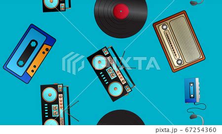 Seamless Pattern Of Retro Old Hipster Music Audio Pixta