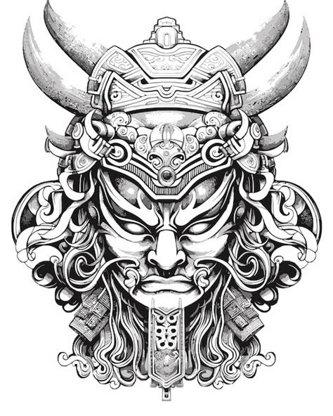 Premium Vector | A drawing of a demon with horns and horns