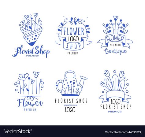 Flower shop logo design for florist boutique Vector Image