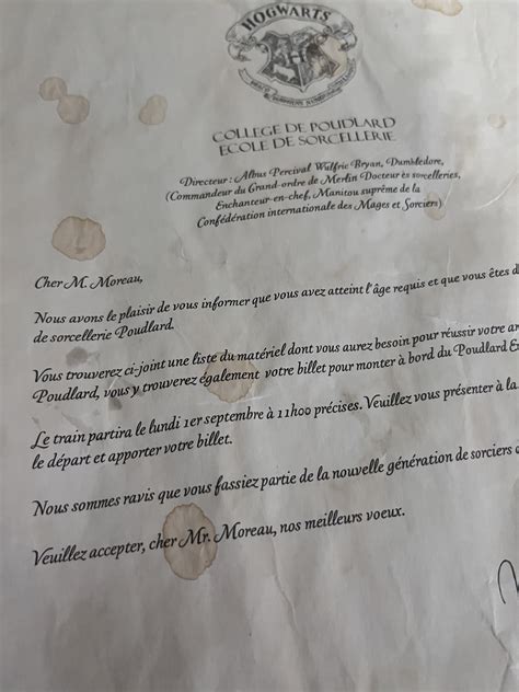 Lettre D Admission Poudlard Avec Ou Sans T Ches Etsy France