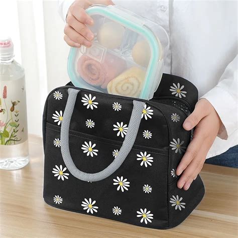 Bolsa T Rmica Port Til Con Estampado De Margaritas Para Mujer