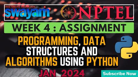 Nptel Programming Data Structures And Algorithms Using Python Week