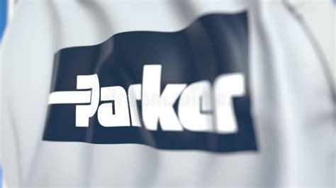 Waving Flag with Parker Hannifin Logo, Close-up. Editorial 3D Rendering Editorial Image ...