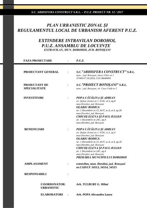 PDF PLAN URBANISTIC ZONAL ȘI REGULAMENTUL LOCAL DE aviz