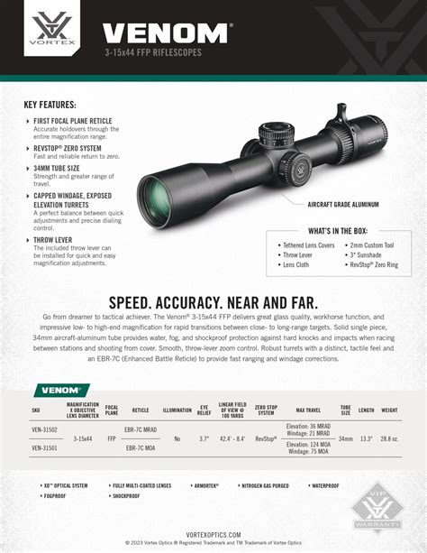 Ao Review Vortex Venom X Mm Ffp Ebr C Reticle Mrad Perfect Union