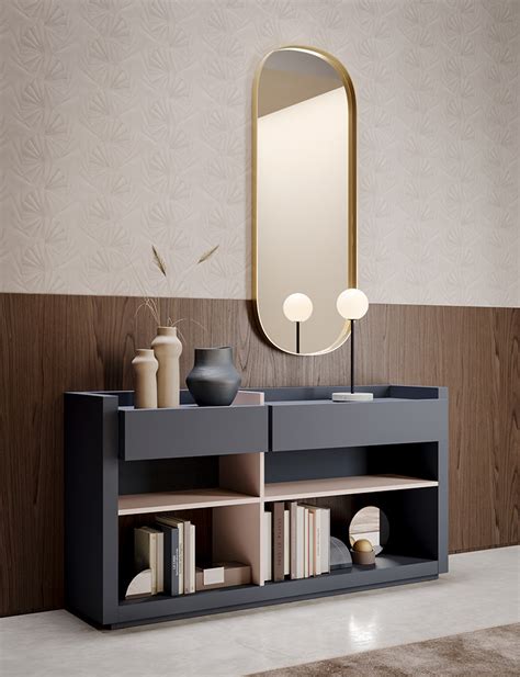 Sessanta - Console characterised by a play of solid and empty spaces ...