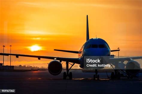 Landed Airplane Stock Photo - Download Image Now - Air Vehicle
