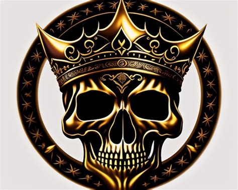 Free Photo Skull With A Crown And Gold Crown