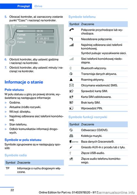 BMW X6 M 2017 Instrukcja obsługi in Polish 296 Pages