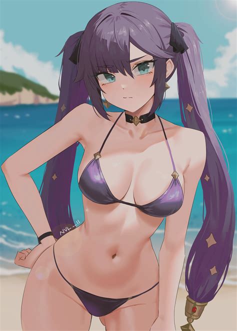 Nvl Genshin Impact Mona Megistus Bikini Swimsuits Thong 1103356