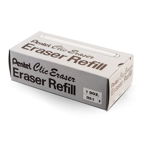 Pentel Clic Eraser Refills Pack Of 4 Latex Free White Erasers ZER 2