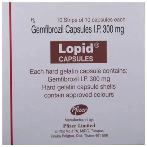 Gemfibrozil Mg Lopid Capsule At Rs Stripe Lopid Tablet In