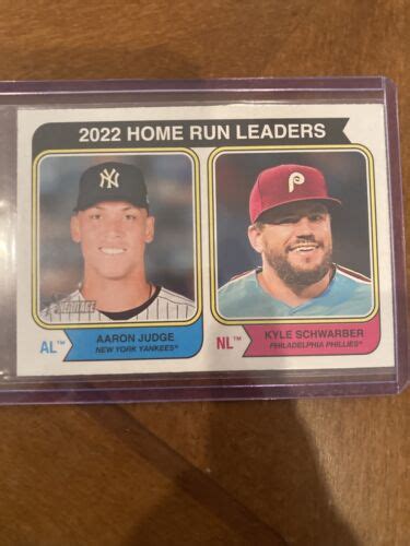 2023 Topps Heritage Home Run Leaders Aaron Judge Kyle Schwarber Record