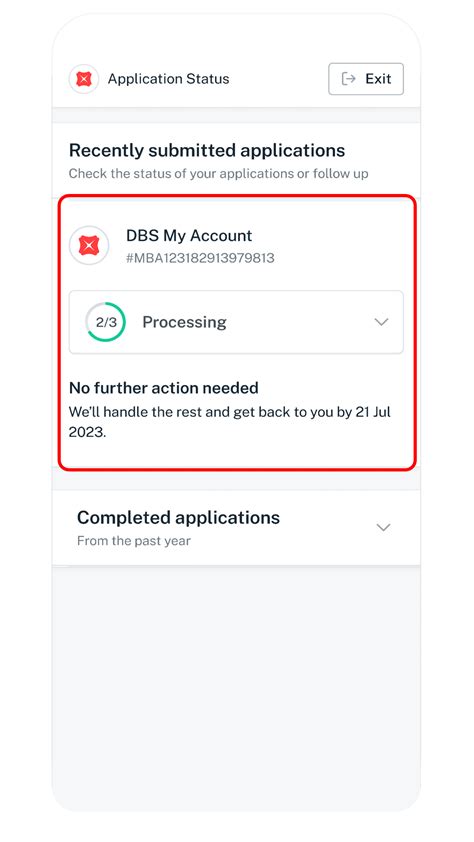 DBS Account Opening Application Status Check | DBS Singapore