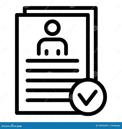 Personal Data Check Icon Outline Style Stock Vector Illustration Of