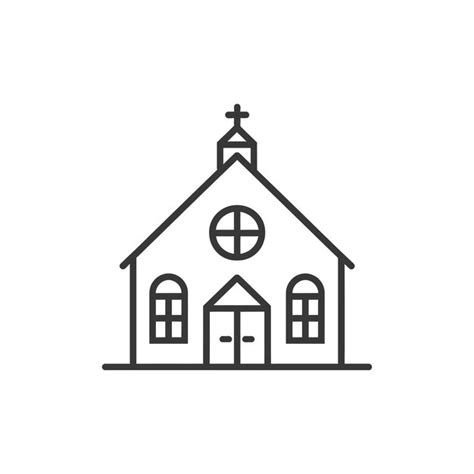 Outline illustration of a church building | Premium AI-generated vector