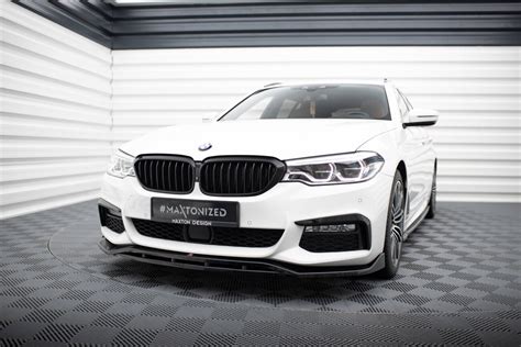 Cup Spoilerlippe Front Ansatz V 3 für BMW 5er M Paket G30 G31 schwa