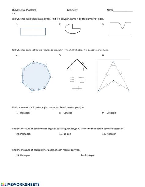 Area Of Regular Polygons Worksheet Polygons And Quadrilaterals