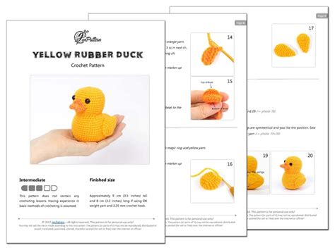 Yellow Rubber Duck Crochet PATTERN Amigurumi Ducky Tutorial - Etsy